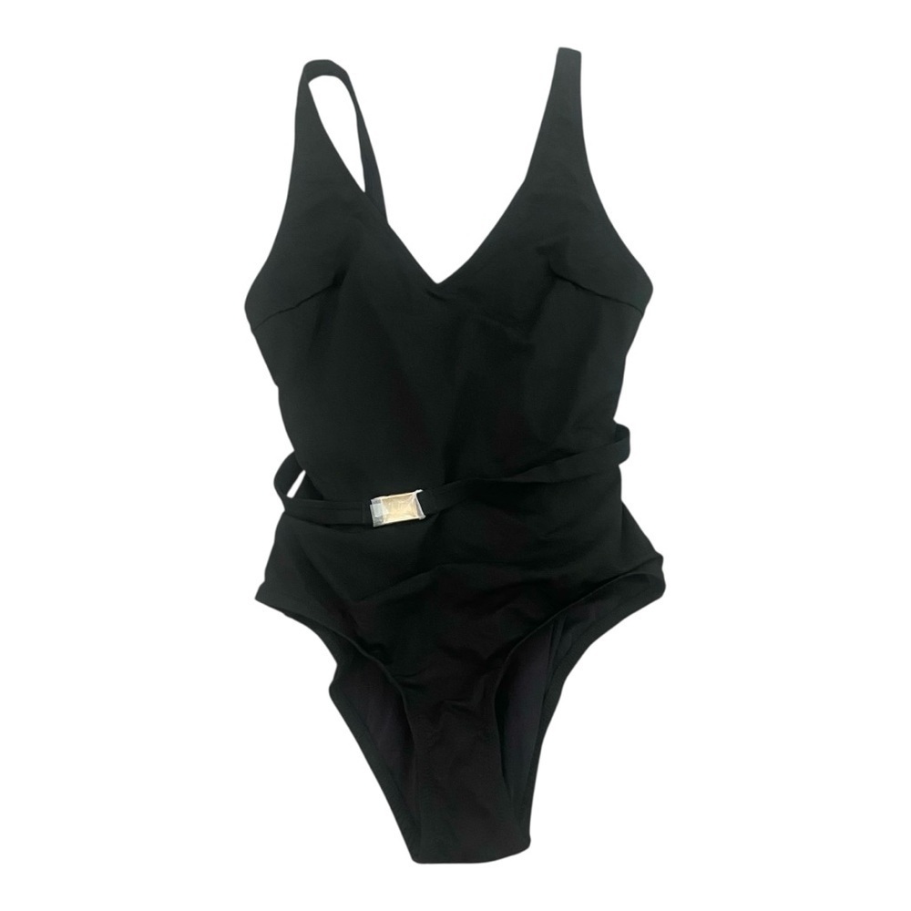 J. Crew Black One-Piece Swimsuit with Belt